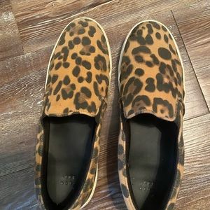 Leopard print slip ons